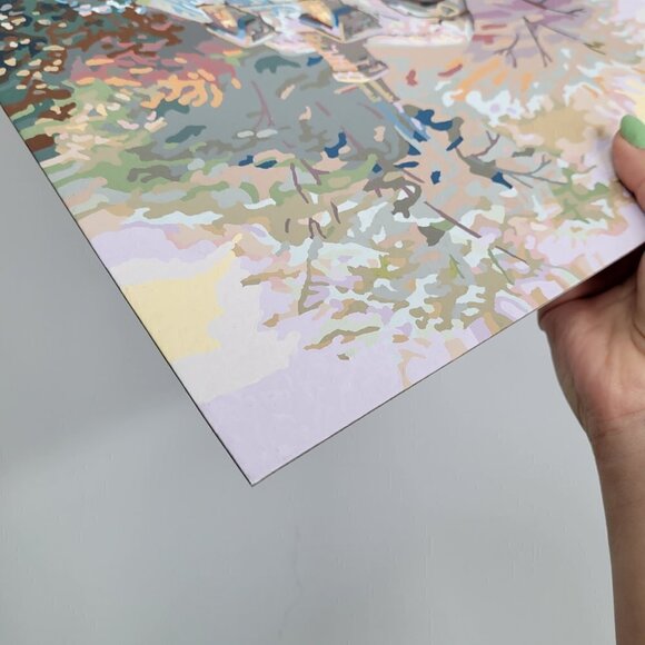 Thomas Kinkade Lamplight Bridge Paint‎ By Number Finished Painting 20by16 - Picture 10 of 17